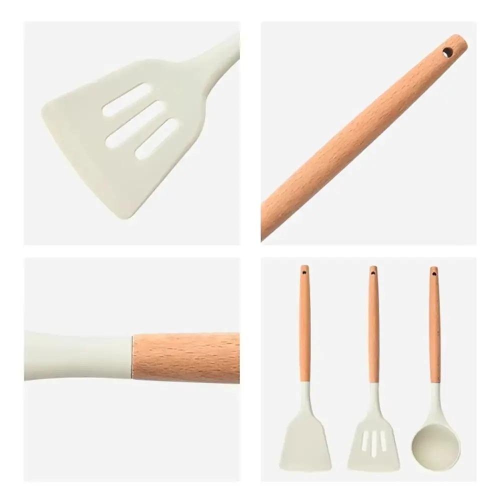 3Pcs/set Non-slip Cooking Turner Spatula Colander Pot Spatula Set  Kitchen Utensils Cookware