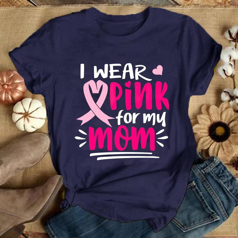 

New Breast Cancer Printing T Shirts Fashion Short Sleeve T Shirt Summer Casual Loose TShirt S