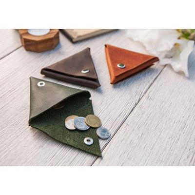 (Pack of 3) Triangle Coin purse,Leather Coin pouch,Leather Coin purse,Small Change purse,Mini Coin purse,Coin Wallet women,Minimalist Coin Purse