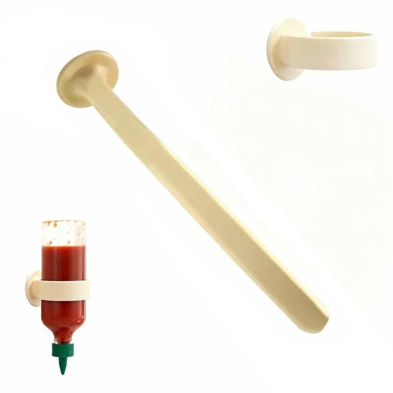 

Silicone Bottle Holder Sauce Stand Space Saving Wall Mount Condiment Bottle Holder Storage Rack for Syrup Salad Dressing Home
