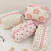 Floral Heart Print Cotton Makeup Bag For Women Travel Large Capacity Cosmetic Storage Bag Wash Pouch Student Stationery Pen Bag