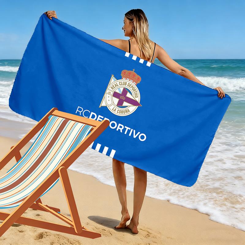 Asciugamano da Spiaggia con Stampa Deportivo de La Coruña, Asciugamano Grande Morbido Asciugatura Rapida per Spiaggia Campeggio Nuoto