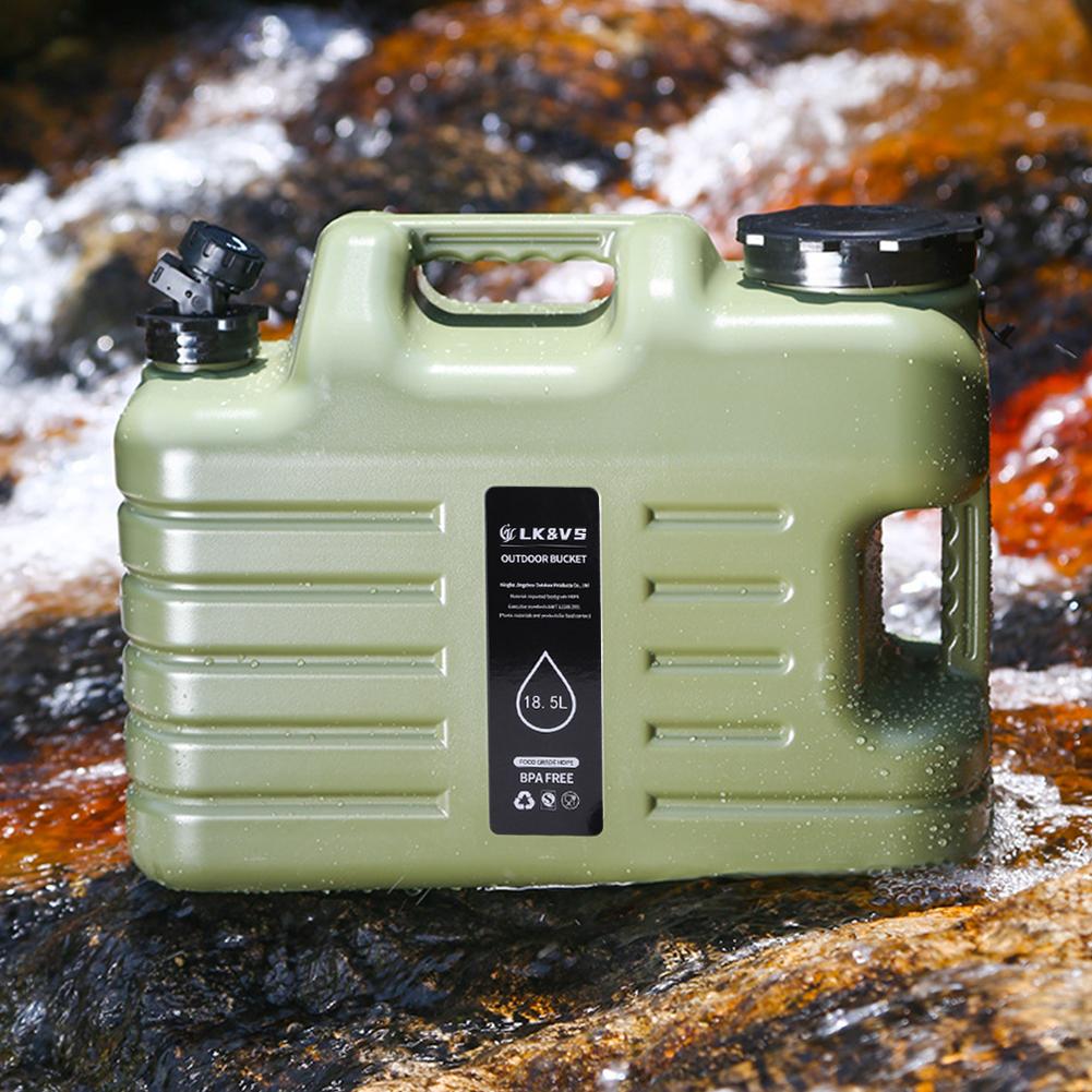 18.5L Water Container No Leakage Portable Camping Water Jug Water Storage Tank with Spigot for Camping Hiking Emergency