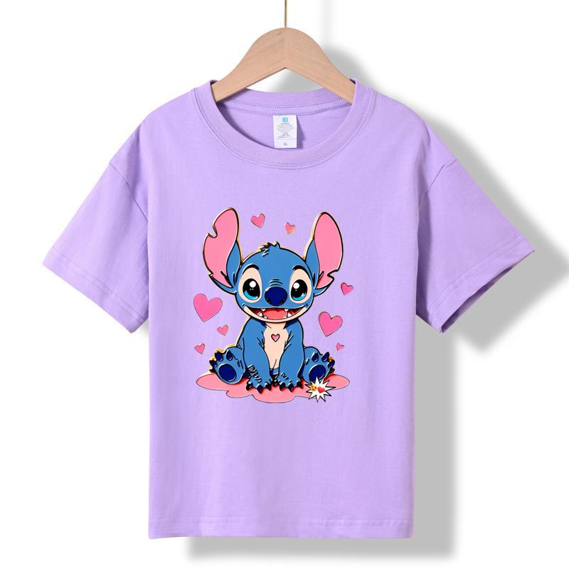 MC-38 MINISO 2026 Summer New Printed Cotton Round Neck T-shirt for Children Aged 1-16, Boys and Girls