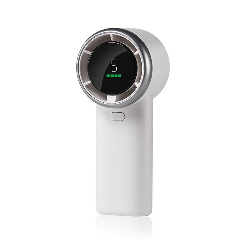 USB Handheld High-Speed Fan with Digital Display - Portable Mini Turbo for Strong Outdoor Wind.