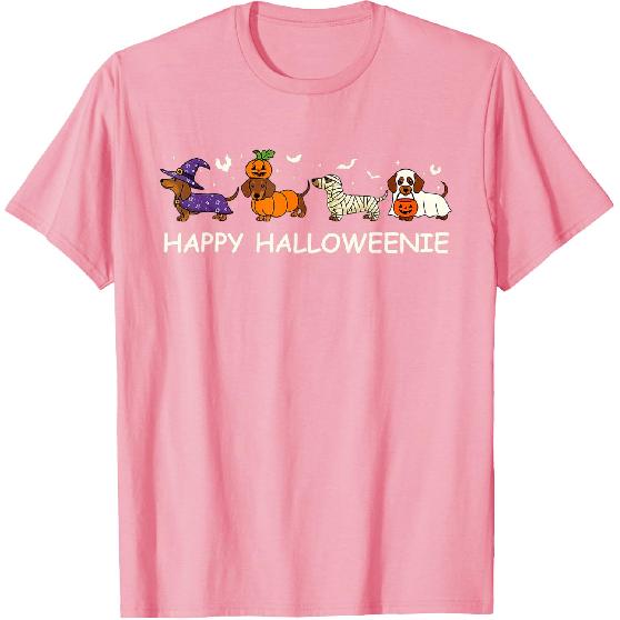 Weiner Dog Witch Happy Halloweenie Cute Halloween Dachshund T-Shirt