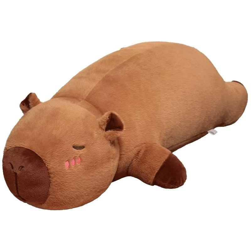 Kawaii Kapibara Peluş Oyuncak Doldurulmuş Kapibara Kabarık Bebek Uzun Uyku Yumuşak Yastık Kanepe Minderi Okul Noel için Uyku Oyuncakları