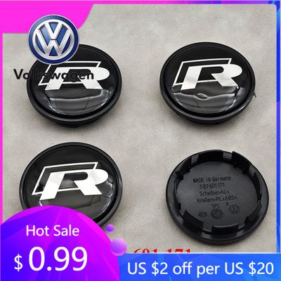 For VW Volkswagen Jetta MK5 Golf 4pcs 65mm VW R Car Wheel Center Caps For Volkswagen VW R GTI Golf 6 Passat CC Magotan Touran Ti