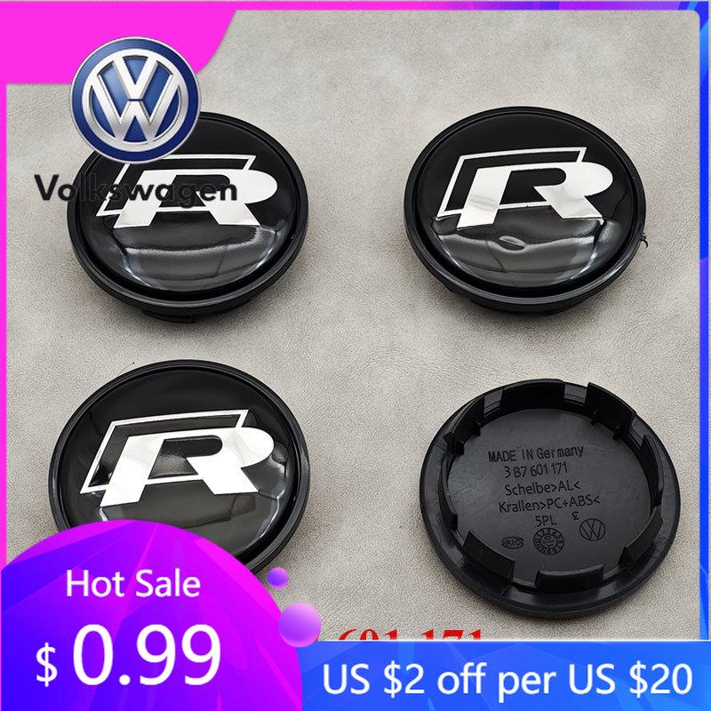 For VW Volkswagen Jetta MK5 Golf 4pcs 65mm VW R Car Wheel Center Caps For Volkswagen VW R GTI Golf 6 Passat CC Magotan Touran Ti
