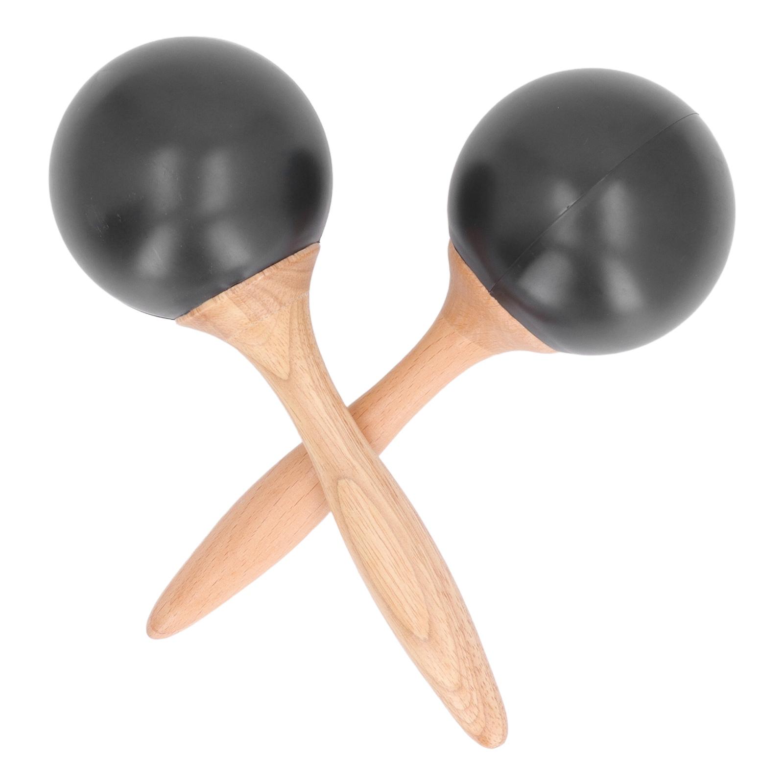 2PCS Sand Hammer Adult Maracas Shaker Wooden Handle Hand Percussion Instrument Toy for Party Concert