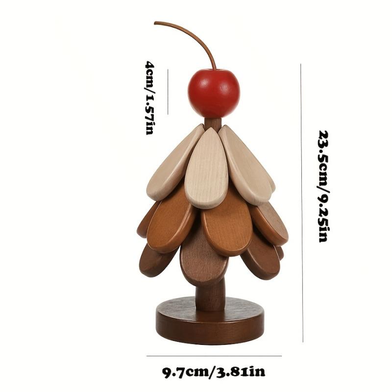 Wooden Christmas Tree CoasterCreative Tree Shape Heat Resistant MatWooden Table Runway for Kitchen and Dining Room