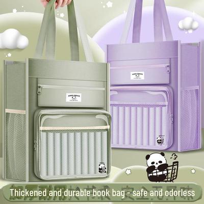 Transparent Canvas Tutoring Bag - Portable Book and Document Storage for Primary Students