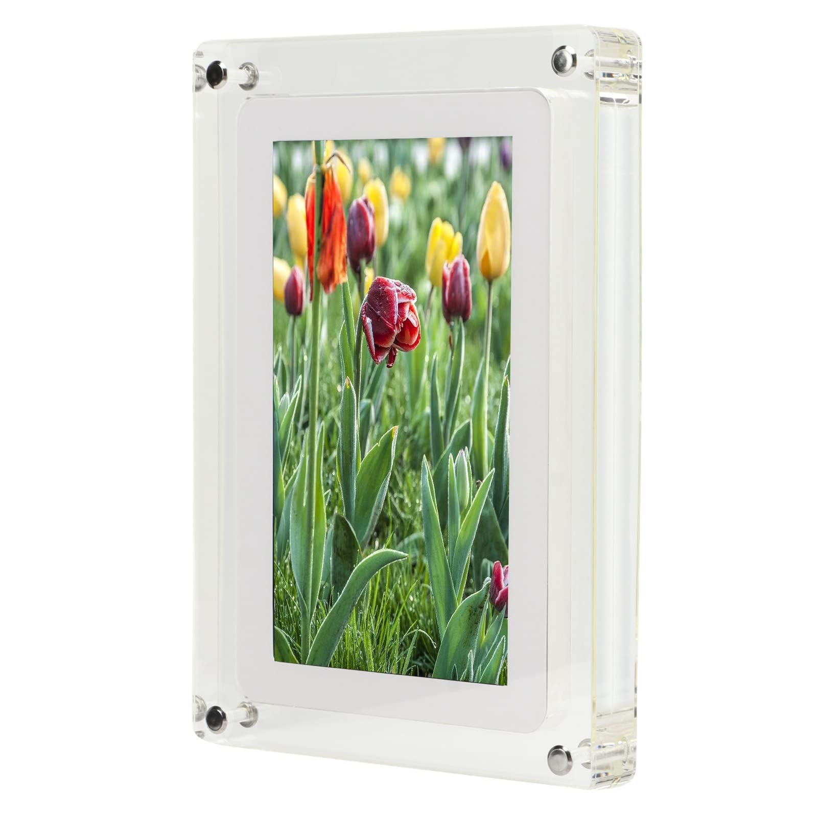 

Acrylic Digital Photo IPS Screen Transparent Motion Video Frame with 4GB 1500mAh Ideal for Home Decor 7-inch Frame, Speakers, Built-in Memory, (US
