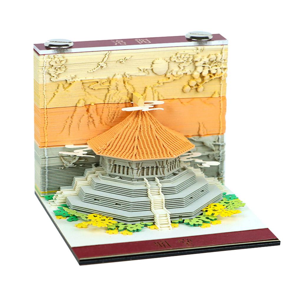 4 Types Chinese 3d Calendar Notepad Magic Castle 3d Calendar 3d Artistic Note Paper Cubes Memo Gift 2026 Pad Birthday Notepad