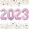 2023 2023 New Year's Eve Holiday Party Supplies Graduation Decoration (Light Pink, 40.64 Cm) Candy Pink Digital Balloon