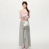 Pure Desire Pink Bow Design Sense V-neck Long-sleeved Knitted Sweater Women's Spring New Waist and Thin Temperament Top