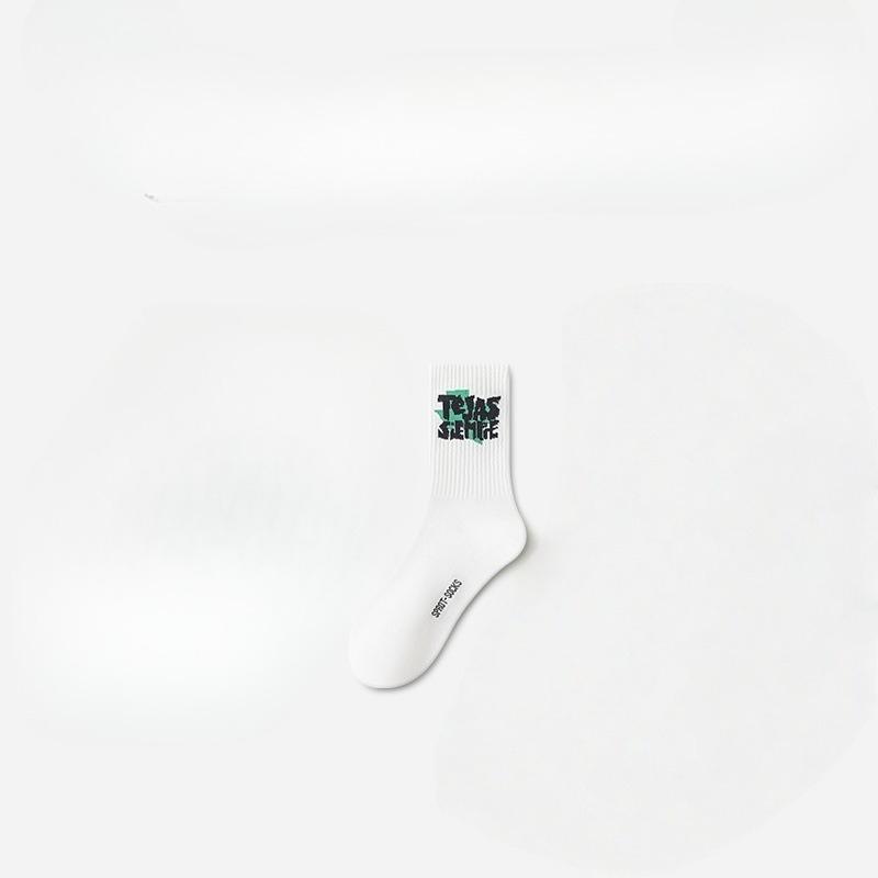 Men's Spring and Summer Pure Cotton Deodorizing Sweat Absorbing Sports Tube Socks