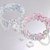 Vendita Calda Braccialetti con Perline in Cristallo Flesso Cristallo Crepato Fiore Esploso Stella Luna Nappa Argento 8mm per Donne Ragazze 1418