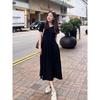 French small short-sleeved t-shirt dress women's new summer women's clothing Hepburn style waist and thin dress