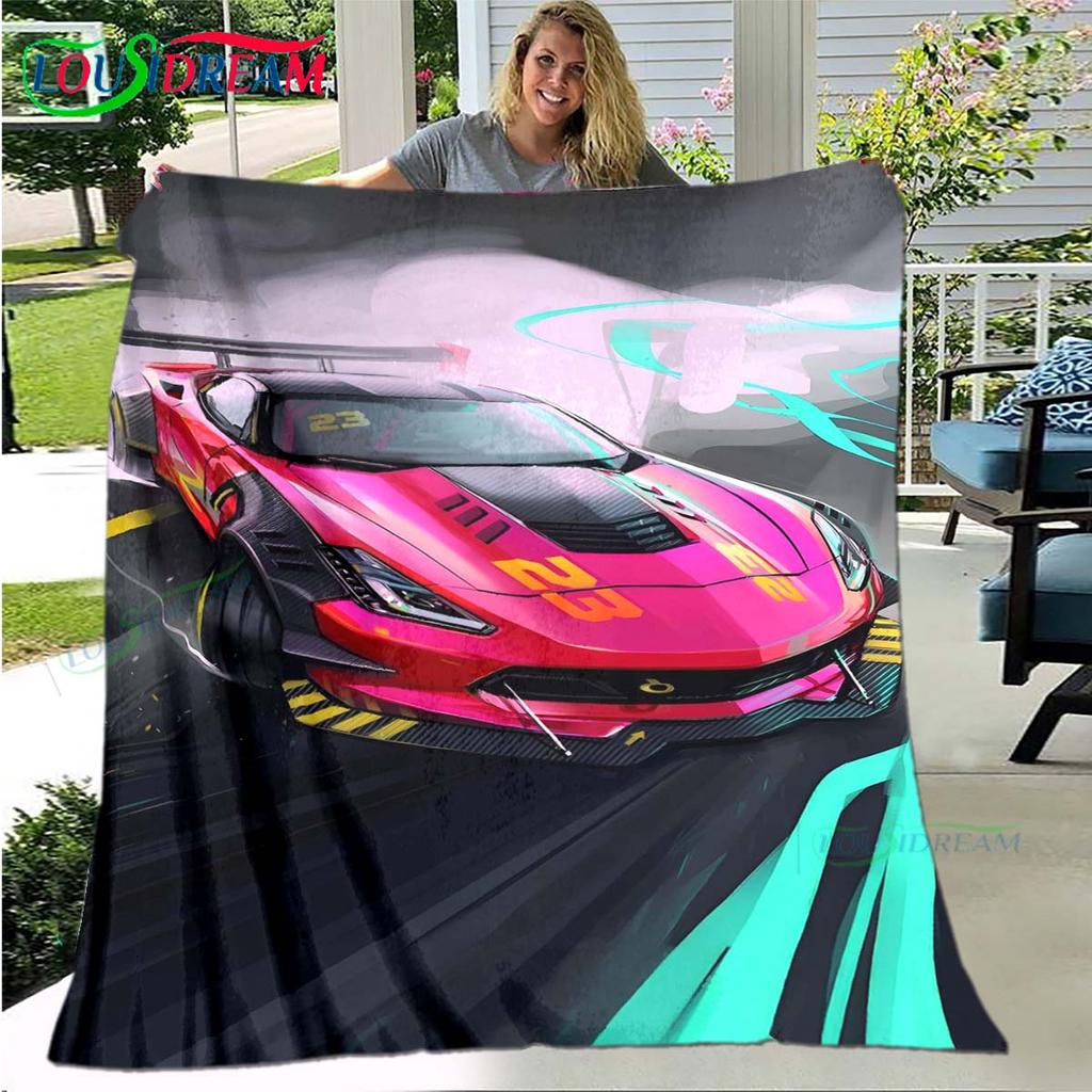 Cartoon N-Need for Speed Print Blanket,Flannel Throw Blanket for Bed Sofa Picnic Office Hiking Leisure Nap N-NFS Birthday Gift