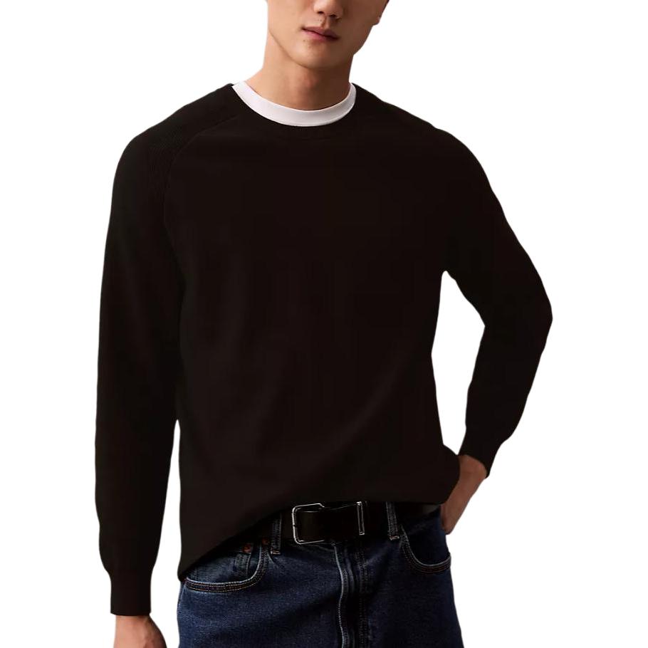Calvin Klein Comfortable Crew Neck Long Sleeve Pullover Sweater Men sweater Black 40BM347-001