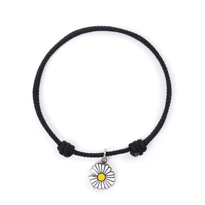 [Jbans Classic] Daisy of Hope Surgical Steel Medal String Couple Bracelet (C2101-Ac802_Bk)