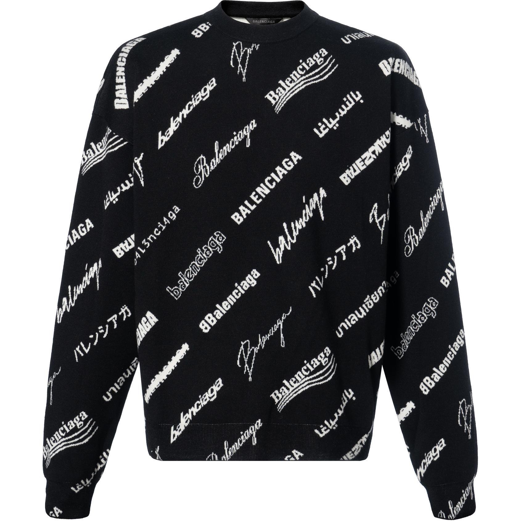 Balenciaga Logo Print Crewneck Sweater 724858T16651070