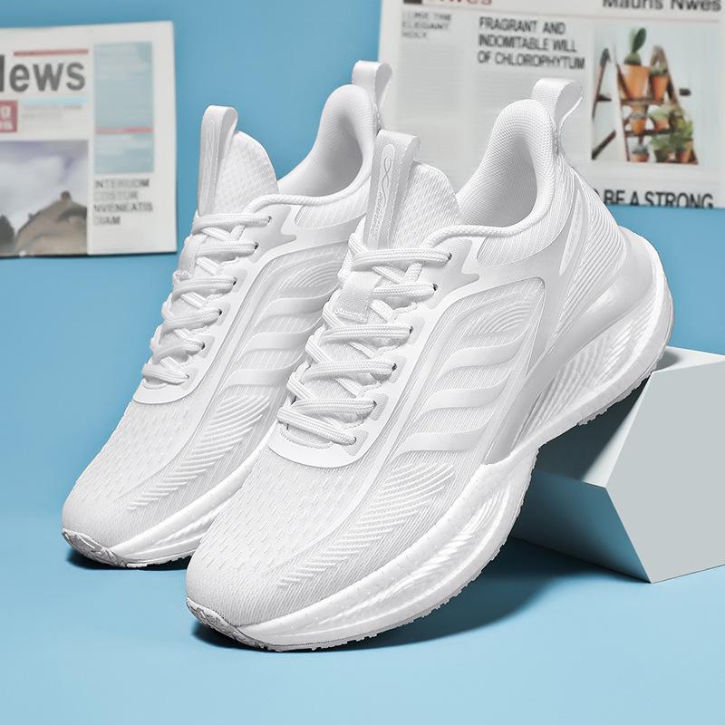 2025 new autumn running shoes, soft-soled popcorn men's and women's running shoes, large-size couple breathable sneakers