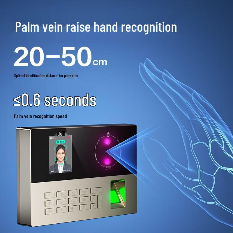Deli Smart Fingerprint Face Recognition Time Attendance System