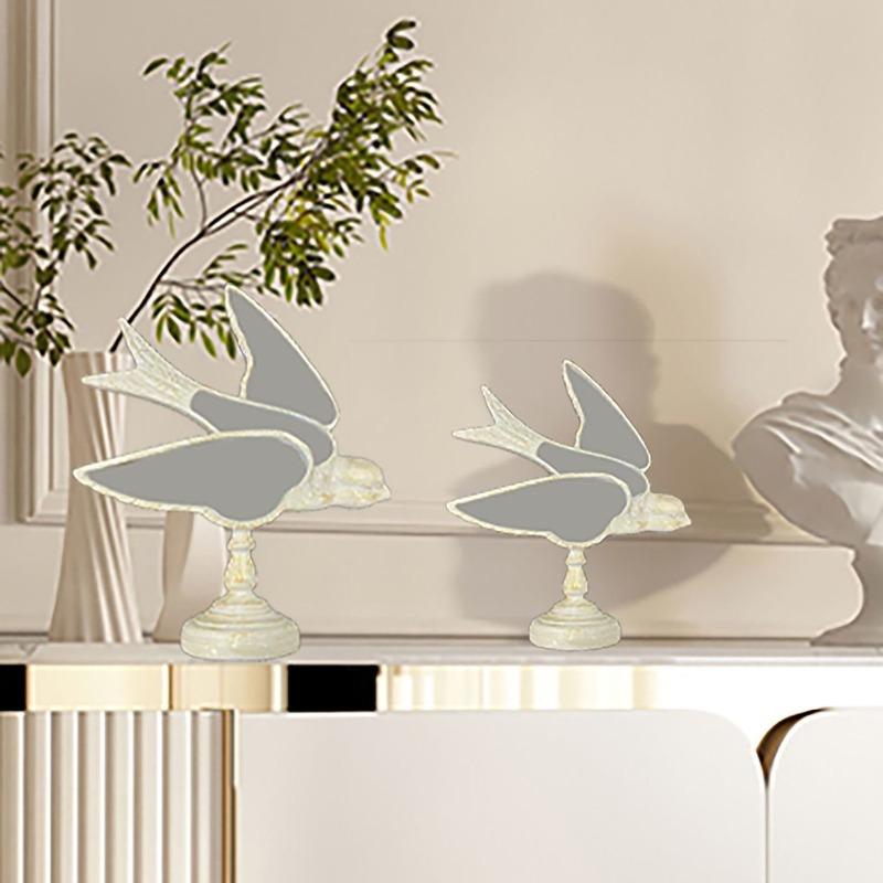 Vintage Forest Decorative Mirrors Dragonfly Swallow Wall Hanging Wall Decoration Light Luxury Home Decoration European Style New