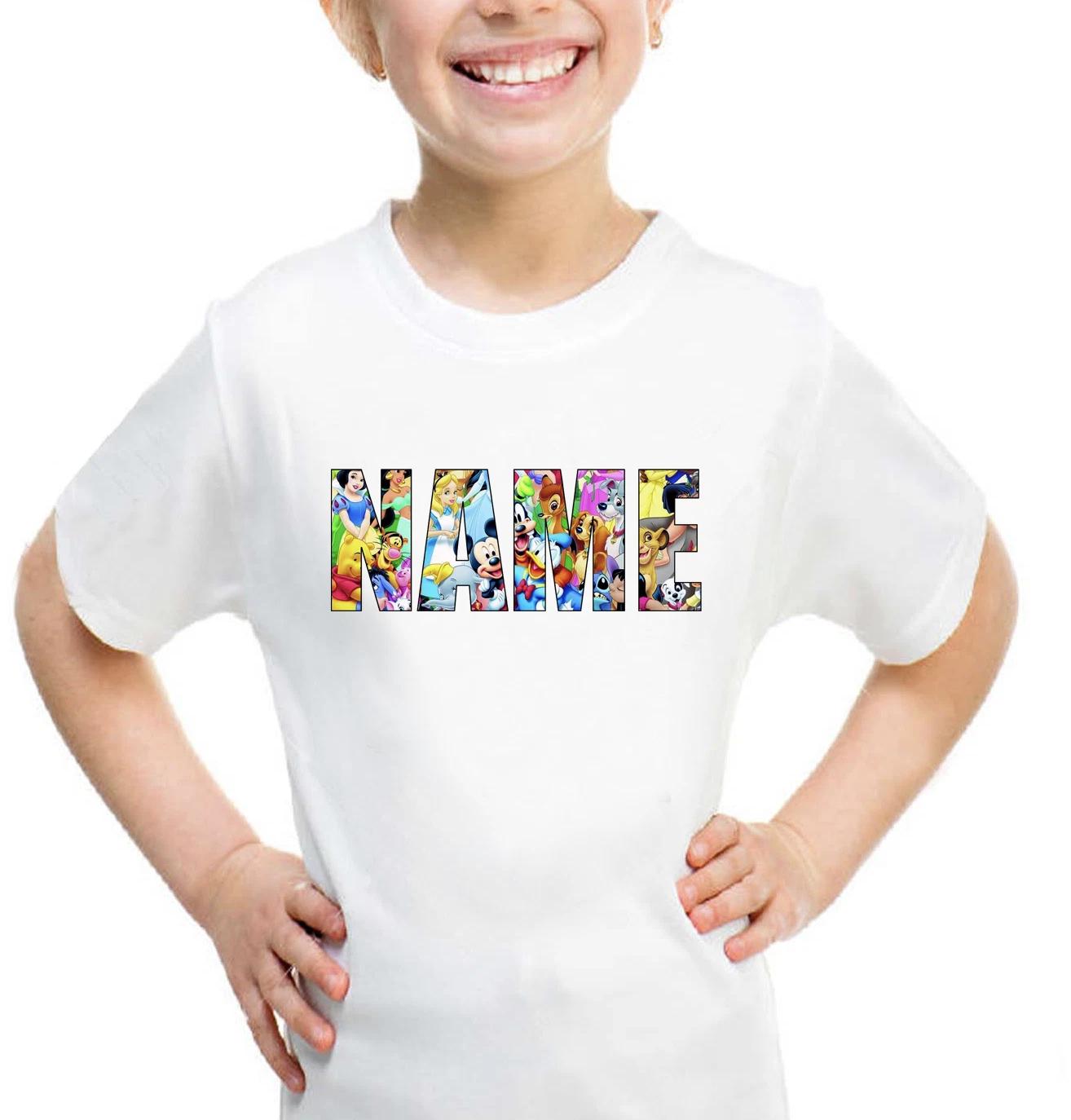 Disney Personalised Logo Kids Boys Baby Children T-shirt  YOUR NAME  Birthday Gift Minnie Mickey 140