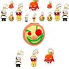 Pizza Tower Keychain Durable Plastic Pepper Pizza And Chef Pendant