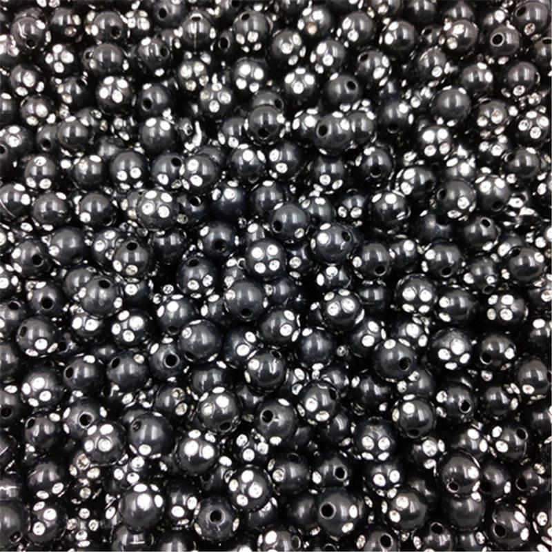 

Популярный DIY ожерелье спейсер бисер браслет блестящий 100 шт ювелирные изделия изготовление акрил оптовая продажа горный хрусталь чёрный