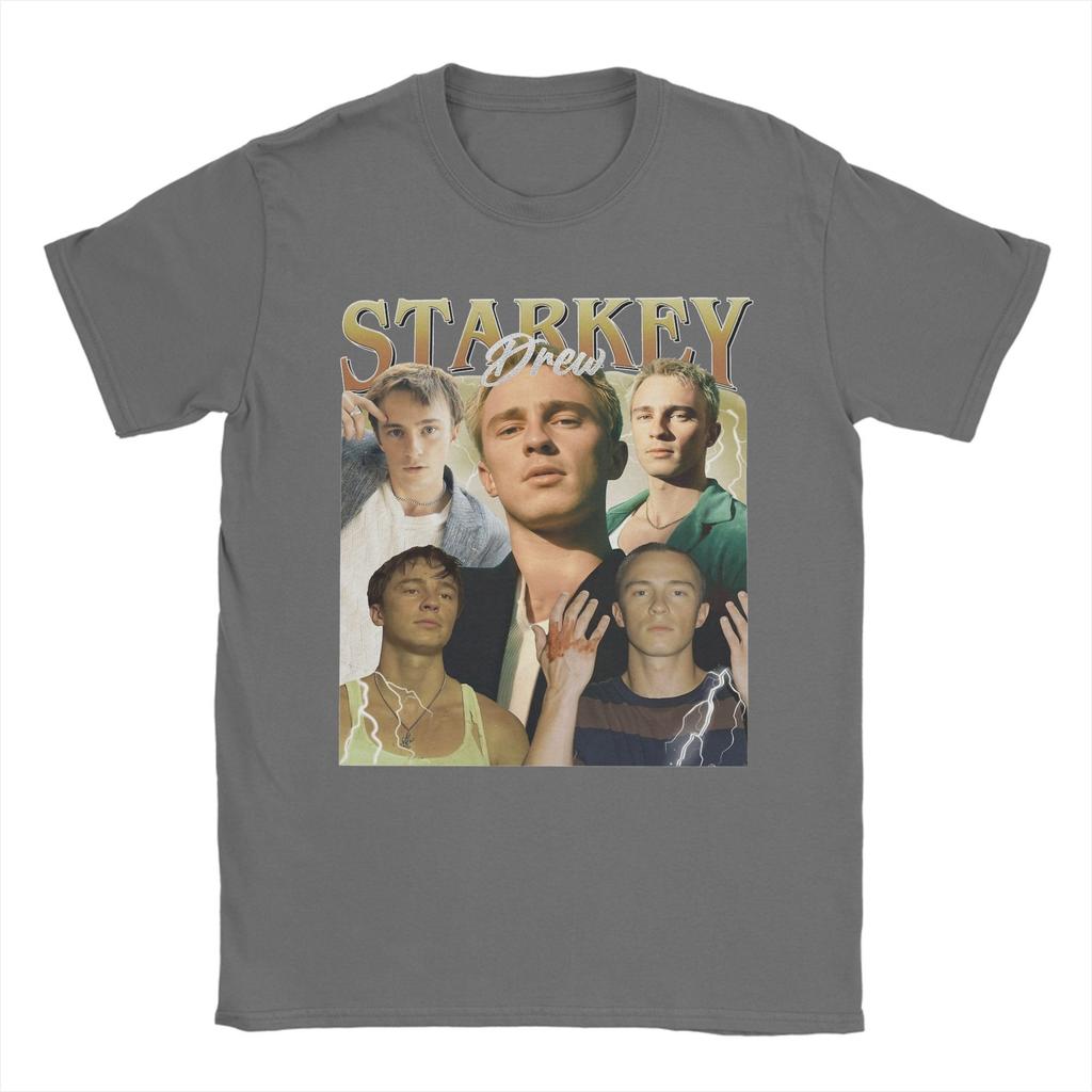 Vintage Drew Starkey T Shirt Men Cotton Funny T-Shirts O Neck Tee Shirt Short Sleeve Clothes Printed