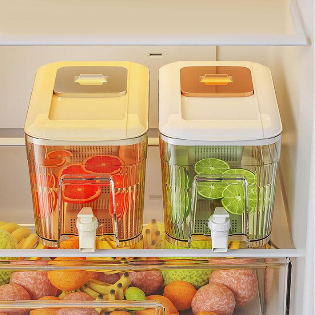 6L Beverage Container for Iced Drinks with Lid Refrigerator