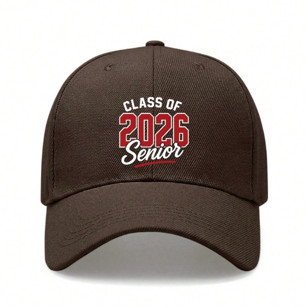 [Graduation Baseball Cap] Class Of 2026 Senior Print Polyester Adjustable Breathable Casual Streetwear Daily Wear Baseball Hat - Dad Hat, Sun Cap
