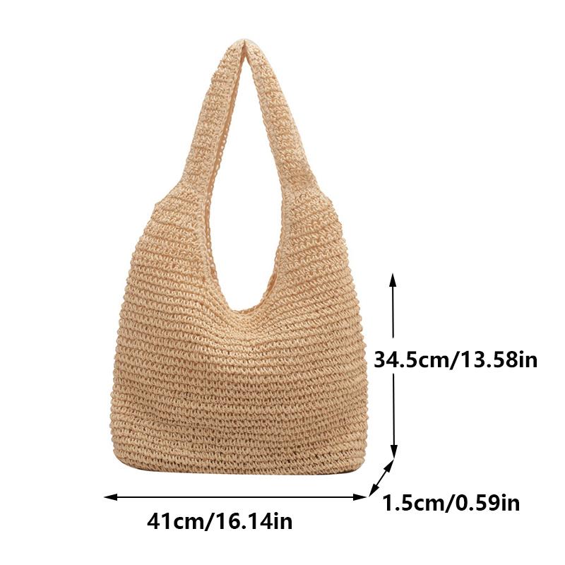 Yogodlns Weave Tote Bag Large Capacity Summer Beach Straw Handbag and Purse Female Bohemian Shoulder Bag for Women Ladies Travel Bag