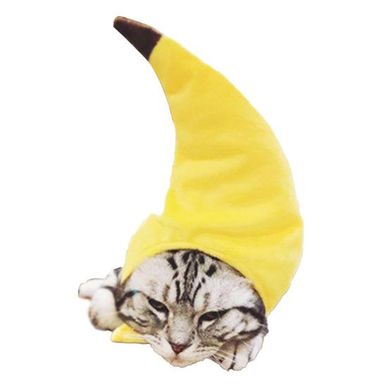 Pet Cap Fastener Tape Dress-up Soft Pet Cats Dogs Banana Beanie Cap for Festival