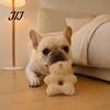 Crinkle Paper Dog Toys Stuffed Animal Chew Toy, Squeaky Plush Bear Bunny Interactive Soft Fleece Puppy Snuffle Toy with Center Hole for Small