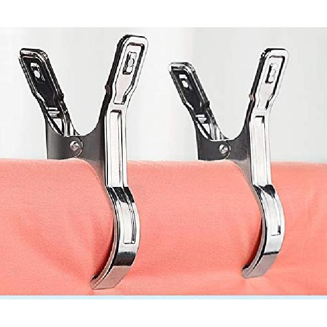 12 Pack Stainless Steel Clothespins,4.7 Inch Beach TowelClips,About Ground Pool Cover Clamps for Cruise,Boat,Blanket,Quilt,Lounge