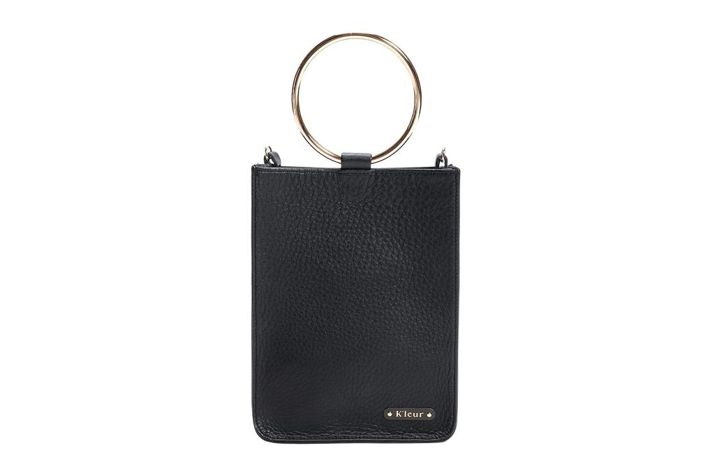 Die 2-Wege Armbandtasche Made in Japan Echtes Leder Umhängetasche Handtasche Handgefertigt [el K'leur] K'leur (Matt-schwarz)
