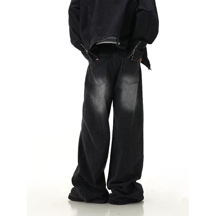 Retro Jeans Men'S Autumn New Style Explosive Street Hooligan Handsome Casual Pants For Teenagers Loose Straight Leg Wide Leg Men'S Pants