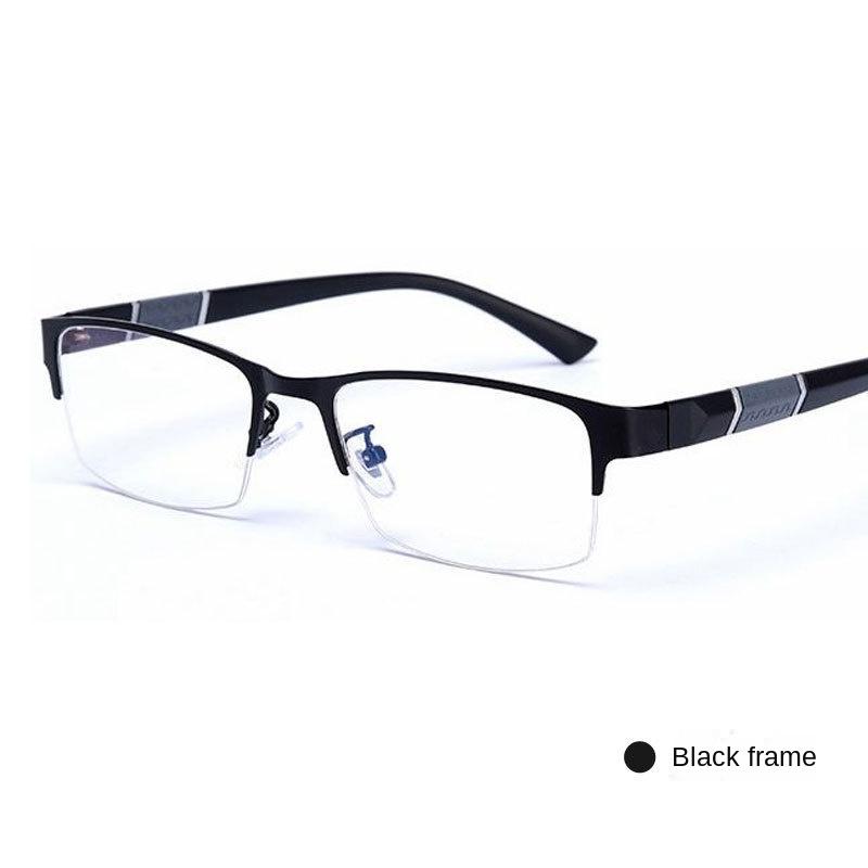 Myopia Glasses New Metal Frame Business Finished Half Frame Men Anti Blue Light Short Sight Eyeglasses