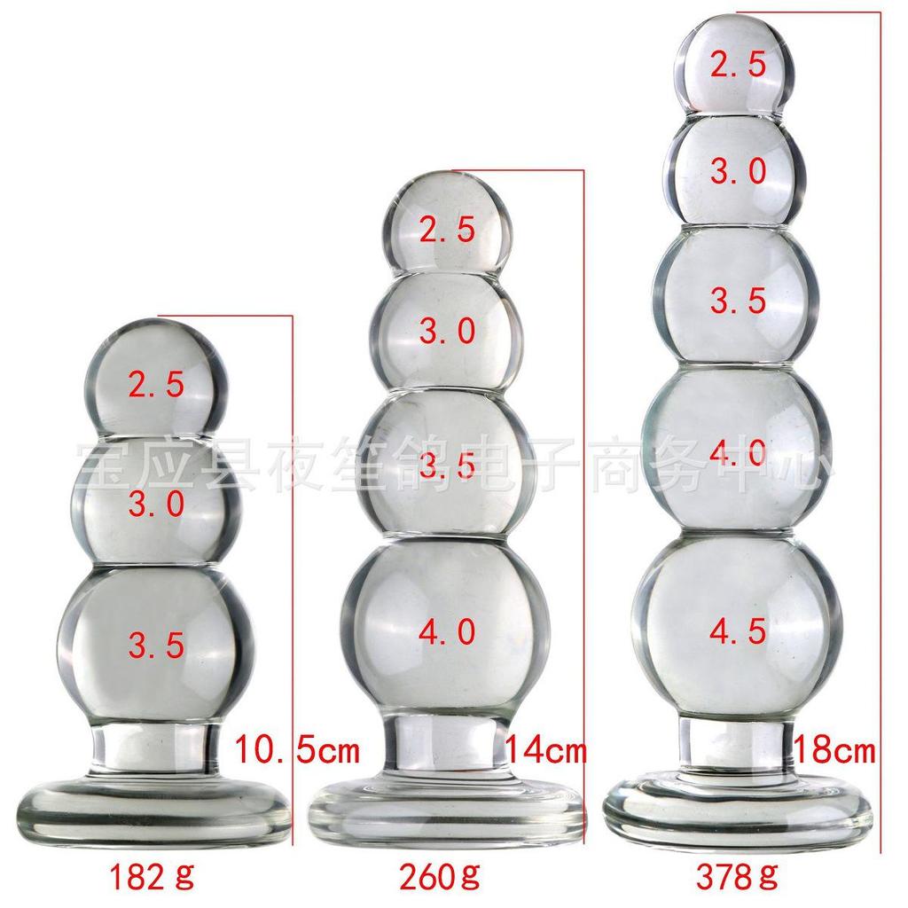 Transparent Large Glass Anal Plug Bead for Men and Women