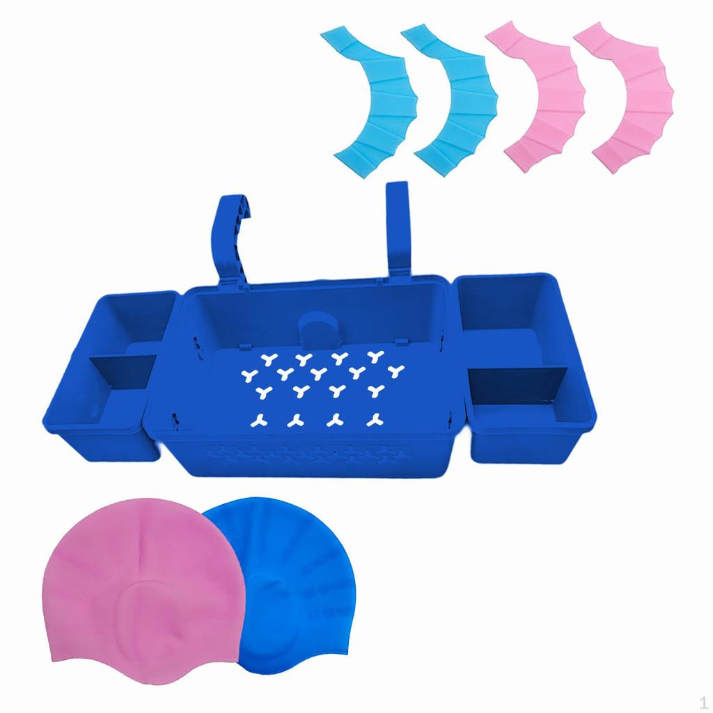 , Multifunktioneller Seitenhänge-Organizer-Behälter, der für die meisten Aufstellbecken passt, mit Badekappe