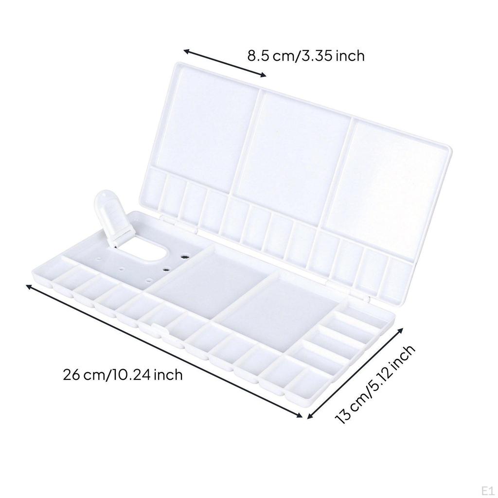 Foldable Watercolor Palette Portable Folding Paint Tray with Lid Easy To Clean Lidded Painting