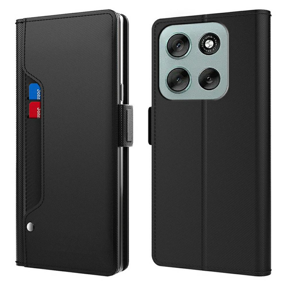 For Motorola Moto G56 5G Case Stand PU Leather Phone Cover Card Holder Mirror