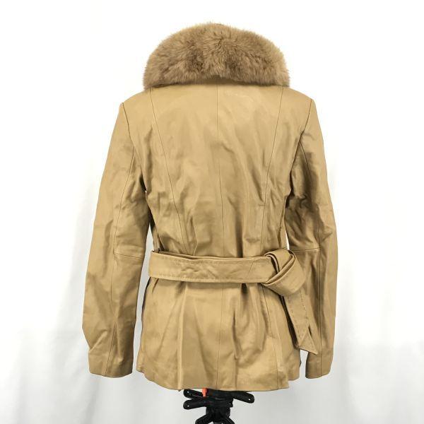 Wisteria Defektes Etikett Pelz Abnehmbar Fuchs Lammleder Mantel Kamel Damen 9AR(GEBRAUCHT)