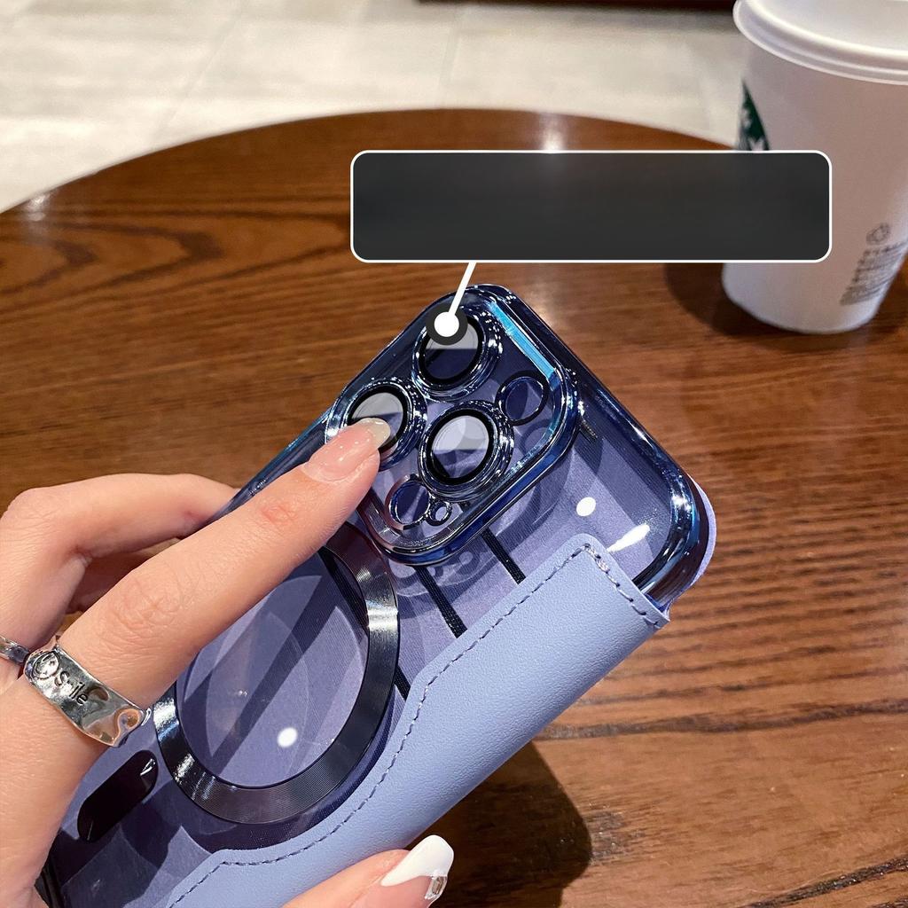 Anwendbar auf Apple 17proMax Vollständig inklusive Magnetklappe Lederhülle IPhone 16 Transparent 15 Sturzsichere Handyhülle