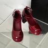 Fashion Chunky High Heels Pumps for Women 2025 Spring Fashion Buckle Strap Platform Mary Jane Shoes Woman Gothic Thick Heel Party Shoes